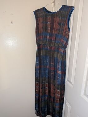 HD in Paris Striped Maxi Dress in Blue, Brown & Black